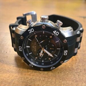 Invicta Black and Silver Chronograph Watch